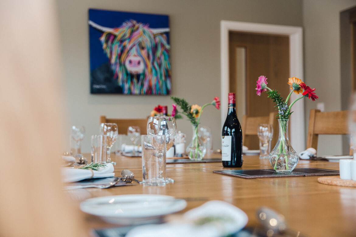 Wold Escapes private dining room B&B accommodation 