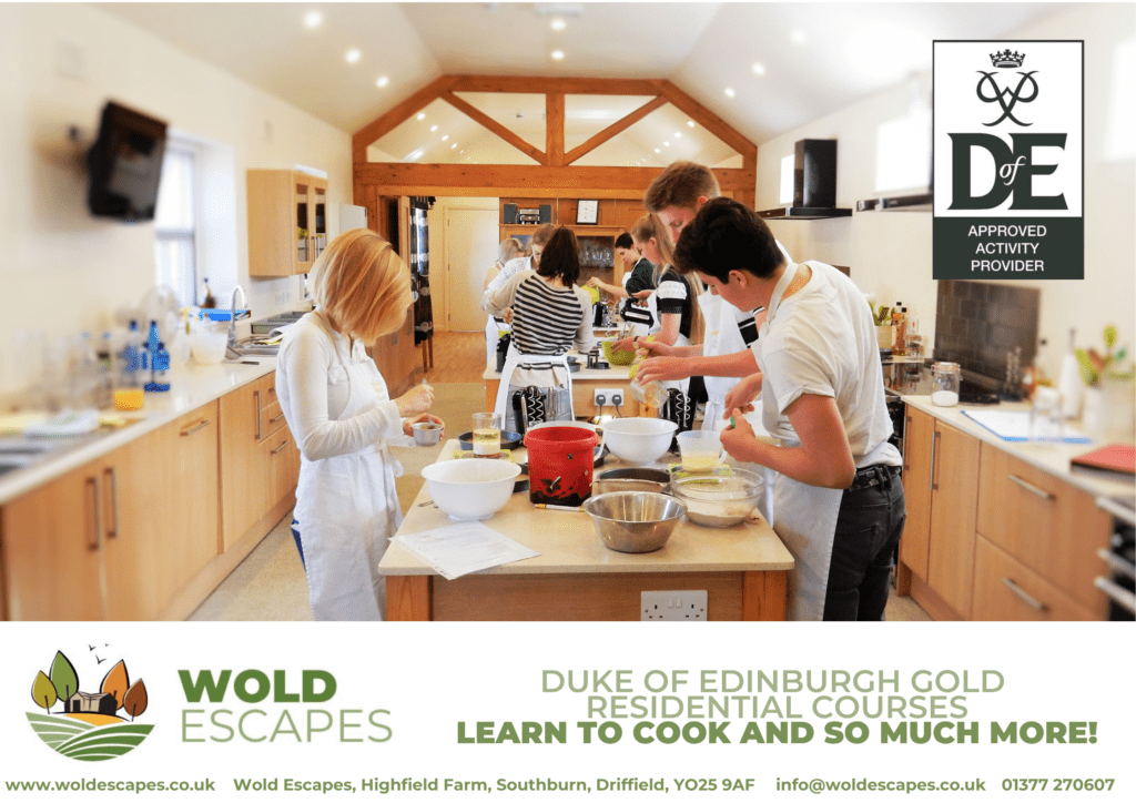 Duke of Edinburgh Gold Cookery Residential at Wold Escapes